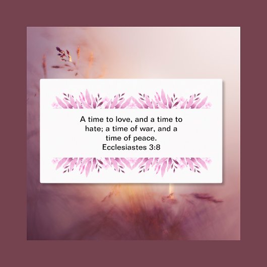 Cartes de visite Ecclésiaste 3:8 KJV Bible