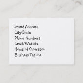 Cartes de visite éducatifs (Dos)