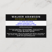 Cartes de visite électriciens professionnels (Dos)