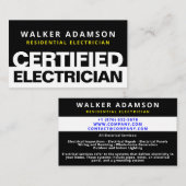 Cartes de visite électriciens professionnels certi (Devant / Derrière)