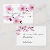 Cartes de visite - Élégante fleur de cerise douce (Devant / Derrière)