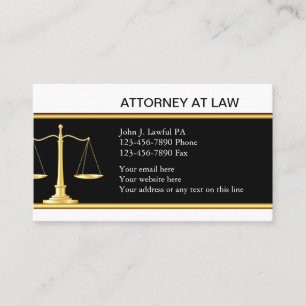 Cartes de visite élégantes d'avocat
