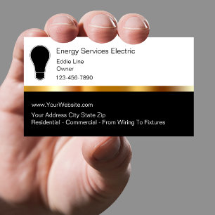 Cartes de visite élégantes d'électricien