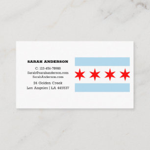 Cartes de visite élégantes Drapeau de Chicago / Ét