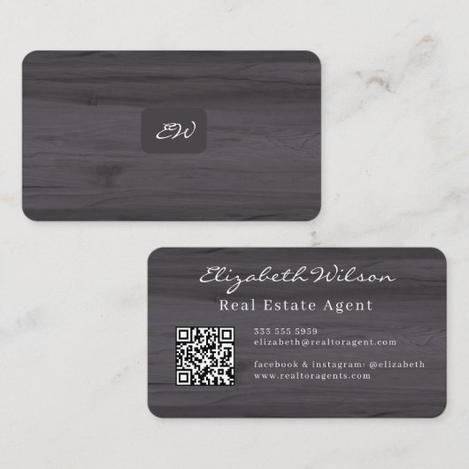 Cartes de visite élégantes modernes avec QR code e (Devant / Derrière)