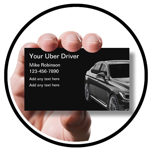Cartes de visite élégantes pour chauffeur Uber de