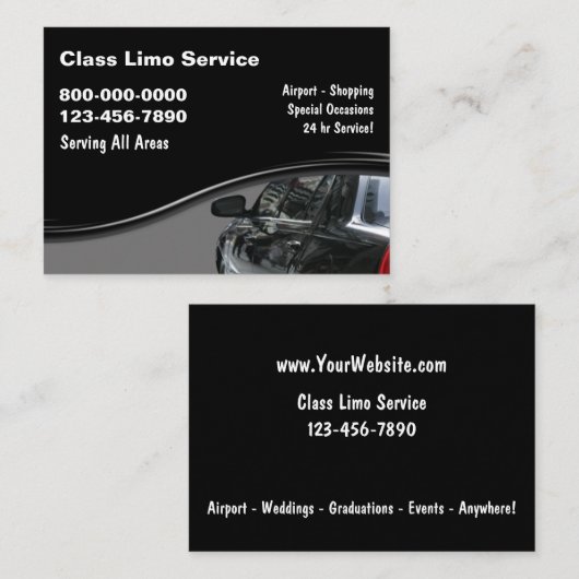 Cartes de visite élégantes pour entreprise de taxi (Devant / Derrière)