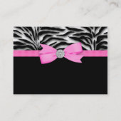 Cartes de visite élégantes zébrées rose vif (Dos)
