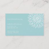 Cartes de visite élégants chics bleus de flower (Dos)