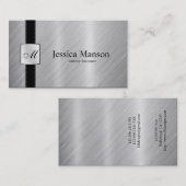 Cartes de visite élégants d'acier inoxydable de (Devant / Derrière)