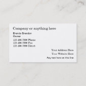 Cartes de visite élégants d'agent immobilier (Dos)