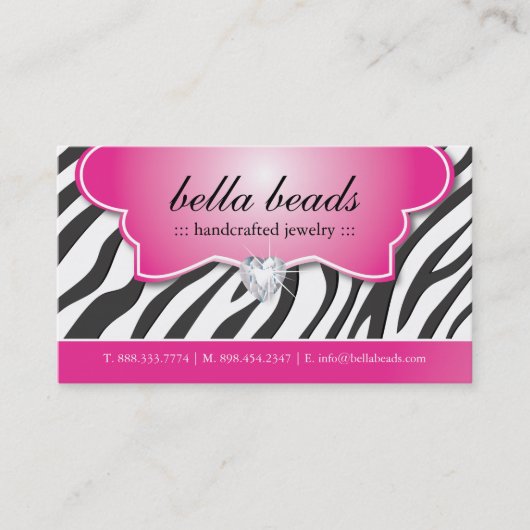 Cartes de visite élégants de bijoutier (Devant)