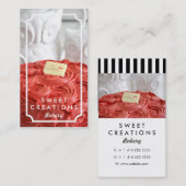 Cartes de visite élégants de boulangerie de gâteau (Devant / Derrière)