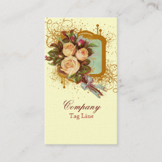 Cartes de visite élégants de bouquet rose