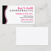 Cartes de visite élégants de chiropractie de (Devant / Derrière)