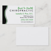 Cartes de visite élégants de chiropractie de (Devant / Derrière)