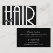Cartes de visite élégants de coiffeur (Devant / Derrière)