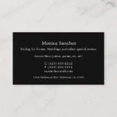 Cartes de visite élégants de coiffeur (Dos)
