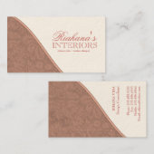 Cartes de visite élégants de damassé (Devant / Derrière)