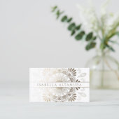 Cartes de visite élégants de mandala de blanc et (Debout devant)