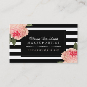 Cartes de visite élégants de maquilleur