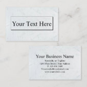 Cartes de visite élégants de marbre blancs (Devant / Derrière)