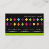 Cartes de visite élégants de mode (Dos)