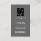 Cartes de visite élégants de monogramme (Dos)