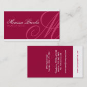 Cartes de visite élégants de monogramme (Devant / Derrière)