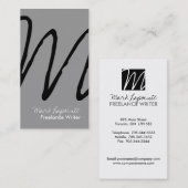 Cartes de visite élégants de monogramme (Devant / Derrière)