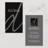 Cartes de visite élégants de monogramme (Devant / Derrière)