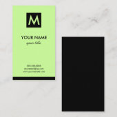 Cartes de visite élégants de monogramme de carré (Devant / Derrière)