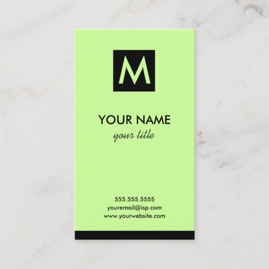 Cartes de visite élégants de monogramme de carré (Devant)