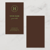 Cartes de visite élégants de monogramme de chaux (Devant / Derrière)