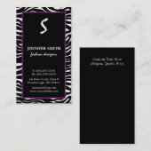 Cartes de visite élégants de monogramme de pourpre (Devant / Derrière)