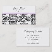 Cartes de visite élégants de noir et de rose (Devant / Derrière)