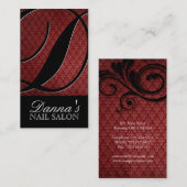 Cartes de visite élégants de salon de monogramme (Devant / Derrière)