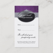 Cartes de visite élégants de salon et de spa (Dos)