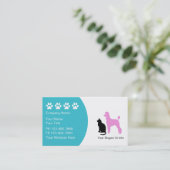 Cartes de visite élégants de toilettage d'animal (Debout devant)