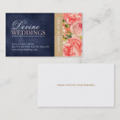 Cartes de visite élégants de wedding planner (Devant / Derrière)