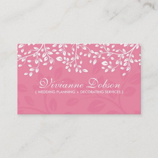 Cartes de visite élégants de wedding planner (Devant)