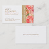 Cartes de visite élégants de wedding planner (Devant / Derrière)