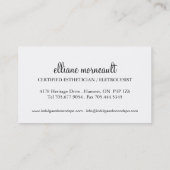 Cartes de visite élégants d'Esthetician (Dos)