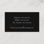 Cartes de visite élégants d'impression de zèbre (Dos)