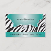Cartes de visite élégants d'impression de zèbre (Dos)