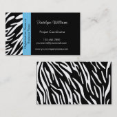 Cartes de visite élégants d'impression de zèbre (Devant / Derrière)