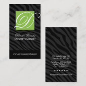 Cartes de visite élégants d'impression de zèbre de (Devant / Derrière)