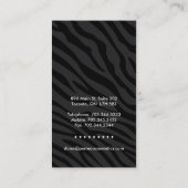 Cartes de visite élégants d'impression de zèbre de (Dos)