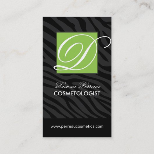 Cartes de visite élégants d'impression de zèbre de (Devant)