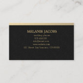 cartes de visite élégants d'or et d'organisateur (Dos)